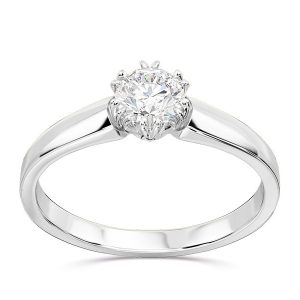 Pierścionek z brylantem certyfikowanym 0,40ct G/Si1 ze złota białego BP-2140B