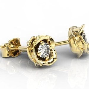Kolczyki z żółtego złota z diamentami LPK-4221Z