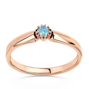 Pierścionek zaręczynowy z różowego złota z topazem BP-2110P