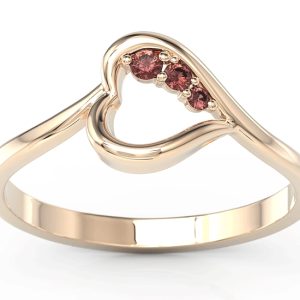 Pierścionek z różowego złota z granatami BP-82P