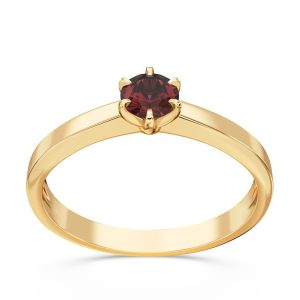 Pierścionek zaręczynowy z żółtego złota z granatem CP-2420Z