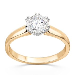 Pierścionek zaręczynowy z brylantem 0,90ct F/VVS1 ze złota BP-2190ZB