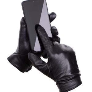 Dotykowe Skórzane Rękawiczki Męskie ocieplenie miś r.XXL RKW8-XXL