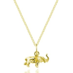 Srebrny naszyjnik Słonik na szczęście - 24k złocenie