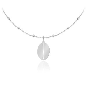 Srebrny naszyjnik - Ziarno Kawy - łańcuszek kulki