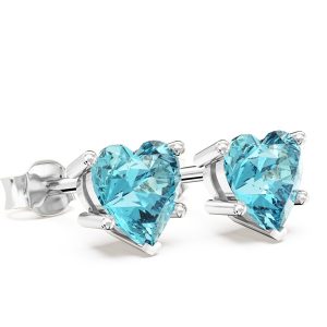 Kolczyki z białego złota z niebieskimi topazami LPK-74