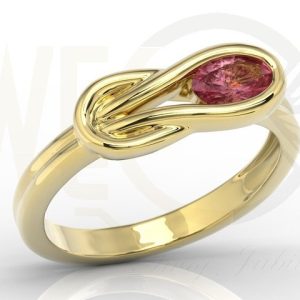 Zestaw: pierścionek, kolczyki i wisiorek z żółtego złota z rubinami BP-69Z-ZESTAW