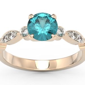 Pierścionek z różowego złota z zirconem i brylantami BP-9380P-R