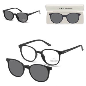 2w1 - Plusy +1.50 OKULARY DO CZYTANIA + NAKŁADKA PRZECIWSŁONECZNA z Polaryzacją CLIP-MRC-2