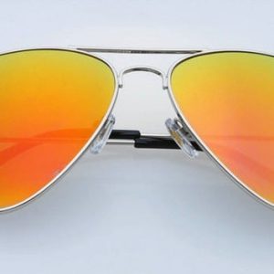 Okulary Pilotki srebrno pomarańczowe aviator przeciwsłoneczne 2163d