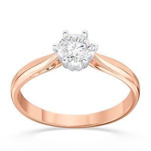 Pierścionek z brylantem certyfikowanym 0,40ct G/Si1 różowe i białe złoto AP-6640PB