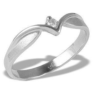 Pierścionek zaręczynowy z białego złota z brylantem CP-1006B