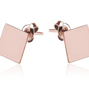 Kolczyki kwadraty 8 mm Rose Gold