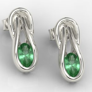 Kolczyki z białego złota ze szmaragdami BPK-69B