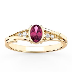 Pierścionek ze złota z rubinem i diamentami JP-2705Z-R