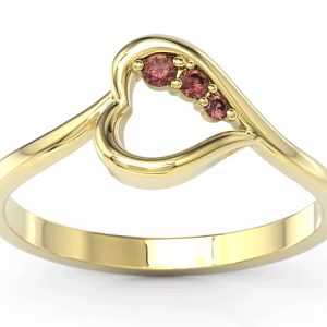 Pierścionek z żółtego złota z granatami BP-82Z