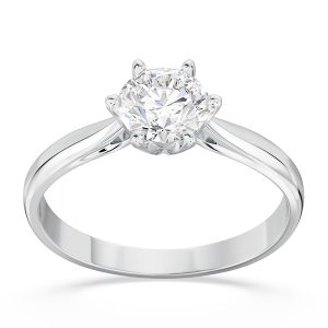 Pierścionek z brylantem certyfikowanym 0,70ct G/Si1 z białego złota AP-6670B