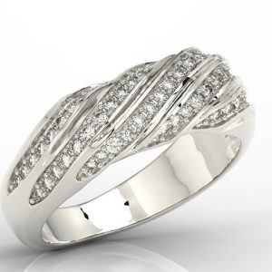 Pierścionek z białego złota z brylantami JP-68B