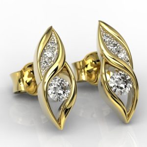 Kolczyki z żółtego złota z diamentami APK-51Z-R