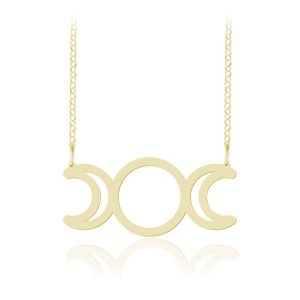 Naszyjnik Potrójna Bogini - Księżyc Fazy - 24k złocenie