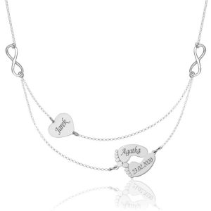 Naszyjnik Mildred I - dla Mamy serce stópki grawer