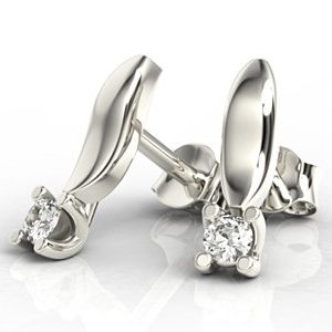 Kolczyki z białego złota z diamentami LPK-8108B