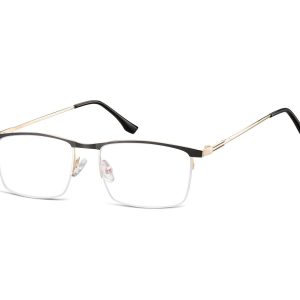Okulary zerówki korekcyjne Prostokątne Żyłkowe 892 czarno-złote