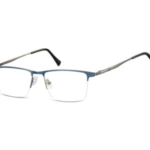 Okulary zerówki korekcyjne Prostokątne Żyłkowe 908B granatowo-grafitowe