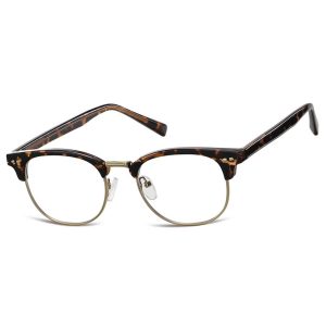 Okulary zerówki owalne oprawki korekcyjne 879E panterka/złoty