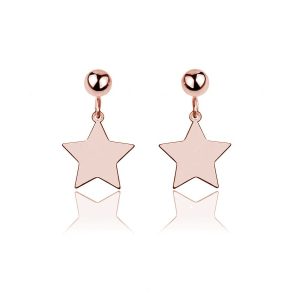 Kolczyki Gwiazdki wiszące - rose gold