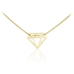 Naszyjnik celebrytka diament - 24k złocenie