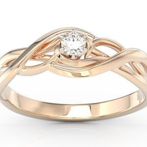 Pierścionek zaręczynowy z brylantem z różowego złota BP-72P