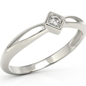 Pierścionek z białego złota z brylantem BP-6408B