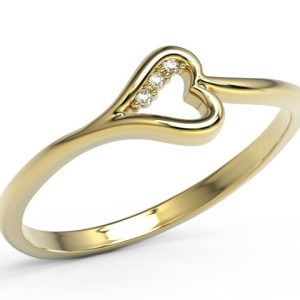 Pierścionek z żółtego złota z brylantami LP-41Z