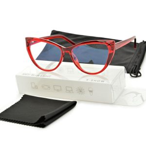 Okulary damskie do komputera kocie z filtrem BLUE Light zerówki 25106D
