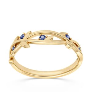 Pierścionek z żółtego złota z szafirami CP-61Z