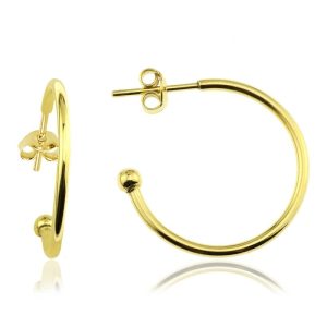 Kolczyki koła Edvige - 24k złocenie - 2,5 cm