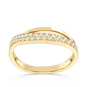 Pierścionek z żółtego złota z brylantami CP-27Z