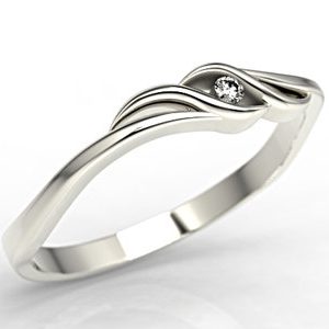 Pierścionek zaręczynowy z białego złota z brylantem LP-9302B