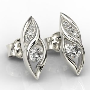 Kolczyki z białego złota z diamentami APK-51B