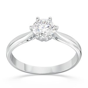 Pierścionek z brylantem certyfikowanym 0,60ct G/Si1 z białego złota AP-6660B