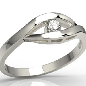 Pierścionek zaręczynowy z białego złota z diamentem LP-9910B
