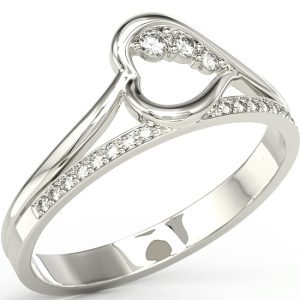 Pierścionek z białego złota z brylantami BP-83B