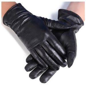 Damskie Rękawiczki skórzane ocieplane Dotykowe 'miś' RKW11A-S rozm.S