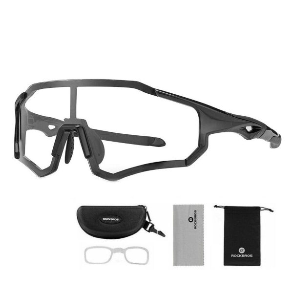 Ochronne okulary sportowe przeciwsłoneczne z fotochromem + ramka ROCKBROS 10181