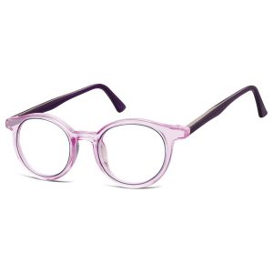 Okrągłe oprawki korekcyjne okulary zerówki TR-97C fioletowy transparentny