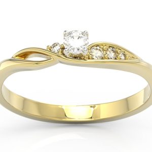 Pierścionek z żółtego złota z brylantami BP-7810Z