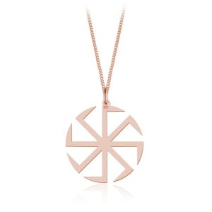 Srebrny naszyjnik Słowiański Kołowrót Swarga Swarożyca Swarzyca II - rose gold