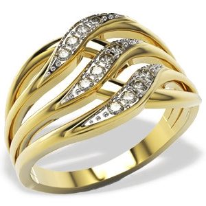 Pierścionek z żółtego złota z diamentami LP-51Z-R