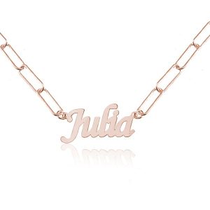 Naszyjnik z dowolnym imieniem / słowem - gruby łańcuszek - rose gold